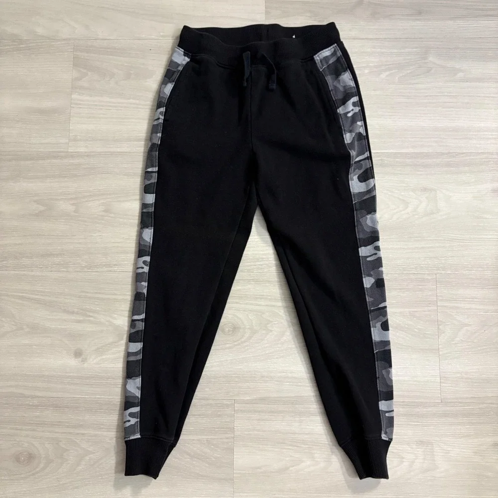 Childrens Place Jogger Boys Black Camo Side Stripe Sweatpants Size 10/12 L